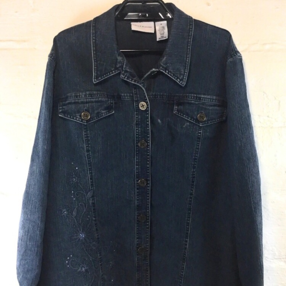 Denim Jean Jacket Shirt Sz 16
